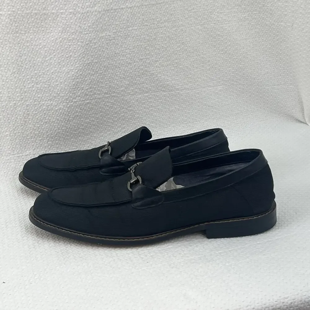 Robert David Knock Horsebit Loafers Men’s 9.5 M Black Slip On Dress Shoes